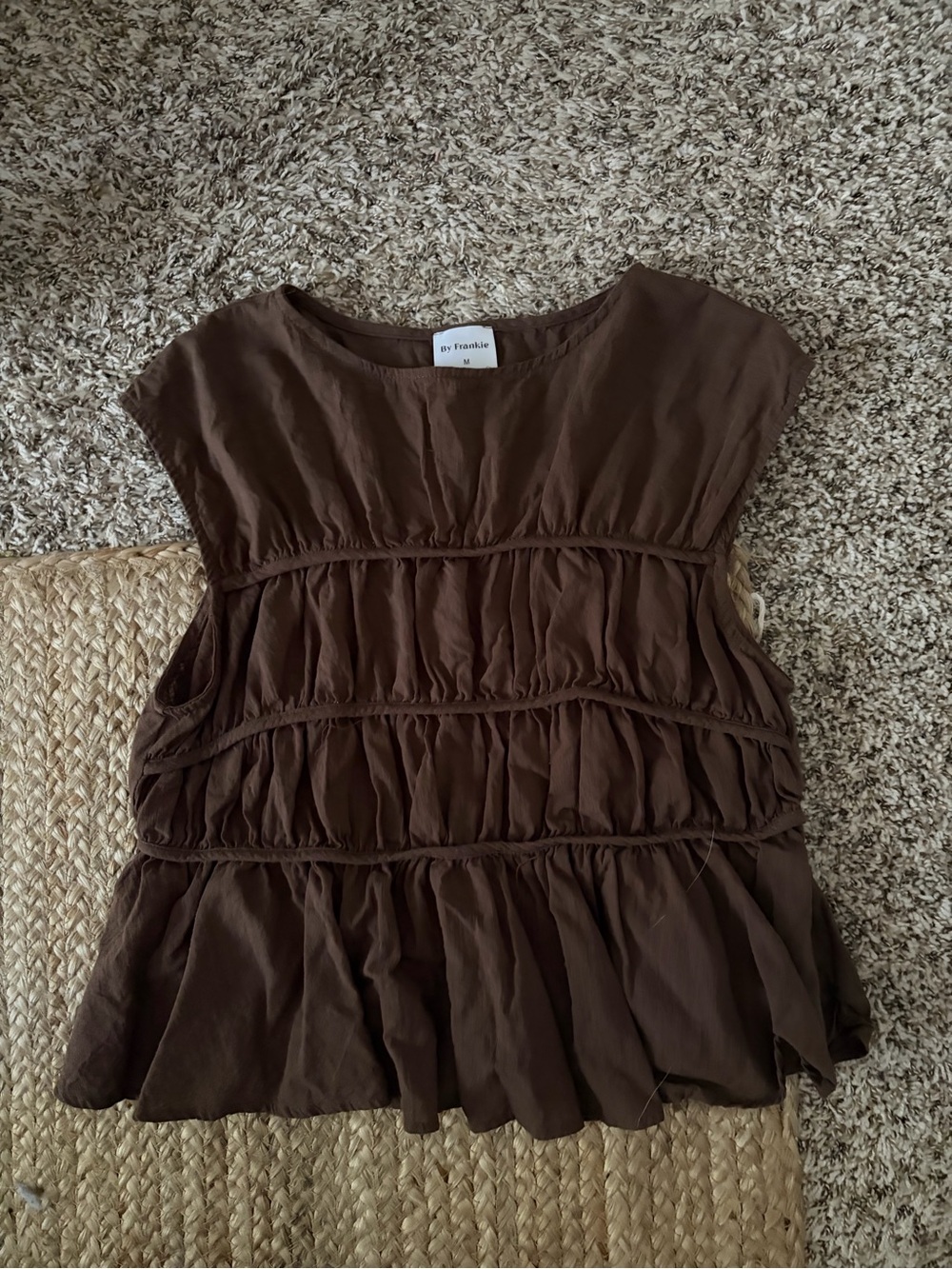 Brown Bronze Snake Ruffle Tank - Picture 1 of 2